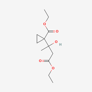 molecular formula C12H20O5 B8568839 ethyl 1-(4-ethoxy-2-hydroxy-4-oxobutan-2-yl)cyclopropane-1-carboxylate 