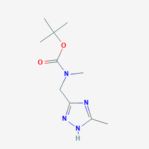 molecular formula C10H18N4O2 B8568953 methyl-(5-methyl-1H-[1,2,4]triazol-3-ylmethyl)-carbamic acid tert-butyl ester 