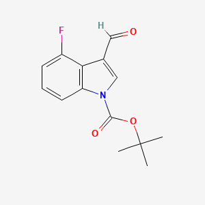 molecular formula C14H14FNO3 B8569106 tert-butyl 4-fluoro-3-formyl-1H-indole-1-carboxylate 