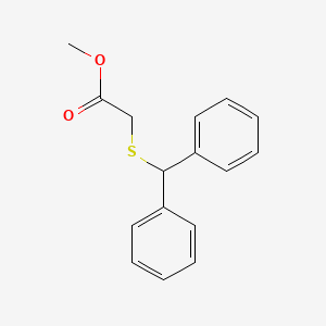 molecular formula C16H16O2S B8569234 Methyl diphenylmethylmercaptoacetate CAS No. 118286-24-1