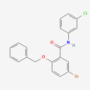 5-Bromo-N-(3-chlorophenyl)-2-[(phenylmethyl)oxy]benzamide
