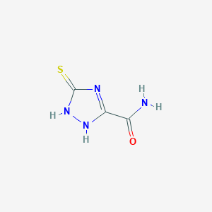 molecular formula C3H4N4OS B8569349 3-Carbamoyl-1,2,4-triazole-5-thiol 