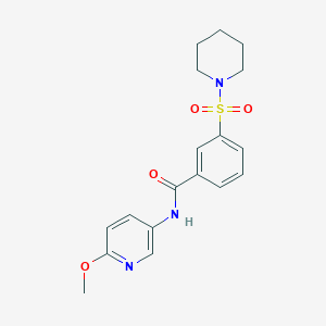 molecular formula C18H21N3O4S B8569355 N-(6-methoxypyridin-3-yl)-3-(piperidin-1-ylsulfonyl)benzamide 