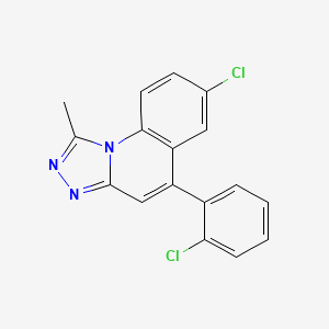molecular formula C17H11Cl2N3 B8569362 7-Chloro-5-(2-chlorophenyl)-1-methyl-[1,2,4]triazolo[4,3-A]quinoline CAS No. 54196-60-0