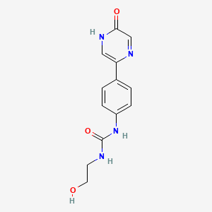 molecular formula C13H14N4O3 B8569618 N-(2-Hydroxyethyl)-N'-[4-(5-oxo-4,5-dihydropyrazin-2-yl)phenyl]urea CAS No. 89541-77-5