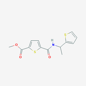 molecular formula C13H13NO3S2 B8569875 Methyl 5-{[1-(thiophen-2-yl)ethyl]carbamoyl}thiophene-2-carboxylate 