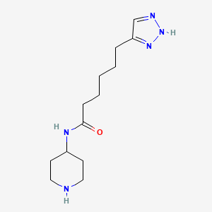 molecular formula C13H23N5O B8569938 N-(Piperidin-4-yl)-6-(1H-1,2,3-triazol-4-yl)hexanamide 