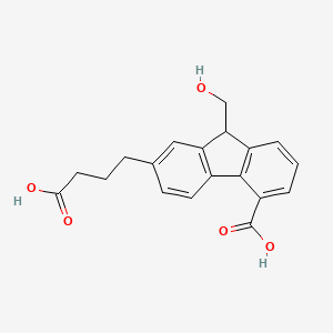 molecular formula C19H18O5 B8570080 7-(3-Carboxypropyl)-9-(hydroxymethyl)-9H-fluorene-4-carboxylic acid CAS No. 917615-47-5