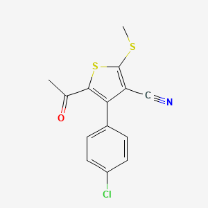 Thiophene-3-carbonitrile, 5-acetyl-4-(4-chlorophenyl)-2-methylthio-