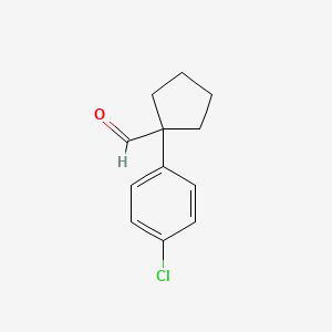 molecular formula C12H13ClO B8570312 1-(4-Chlorophenyl)-cyclopentanecarbaldehyde 