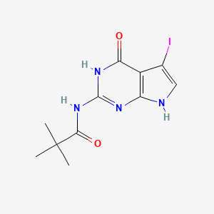 N-(5-Iodo-4-oxo-4,7-dihydro-3H-pyrrolo[2,3-d]pyrimidin-2-yl)pivalamide