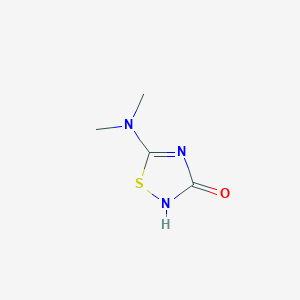 molecular formula C4H7N3OS B8570456 3-Hydroxy-5-dimethylamino-1,2,4-thiadiazole CAS No. 56409-49-5