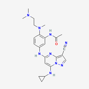 Acetamide, N-[5-[[3-cyano-7-(cyclopropylamino)pyrazolo[1,5-a]pyrimidin-5-yl]amino]-2-[[2-(dimethylamino)ethyl]methylamino]phenyl]-