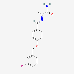 molecular formula C17H17FN2O2 B8570584 (S)-(+)-2-[4-(Fluorobenzyloxy-Benzylamino)propionamide] 