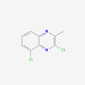 molecular formula C9H6Cl2N2 B8570784 3-Chloro-5-chloro-2-methylquinoxaline 