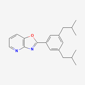 molecular formula C20H24N2O B8571296 2-[3,5-Bis(2-methylpropyl)phenyl][1,3]oxazolo[4,5-b]pyridine CAS No. 60772-79-4