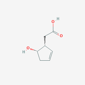 molecular formula C7H10O3 B8571357 [(1R,5S)-5-Hydroxycyclopent-2-en-1-yl]acetic acid CAS No. 62696-72-4