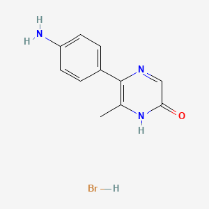 molecular formula C11H12BrN3O B8571484 5-(4-Aminophenyl)-6-methyl-2(1H)-pyrazinone hydrobromide CAS No. 89541-53-7