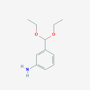 molecular formula C11H17NO2 B8571522 3-(Diethoxymethyl)aniline 