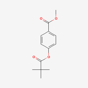 molecular formula C13H16O4 B8571548 Benzoic acid, 4-(2,2-dimethyl-1-oxopropoxy)-, methyl ester 