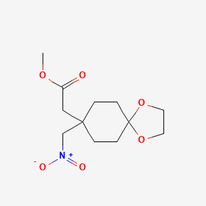 molecular formula C12H19NO6 B8571686 Methyl 2-(8-(nitromethyl)-1,4-dioxaspiro[4.5]decan-8-yl)acetate 