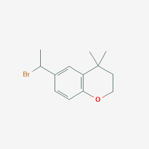 molecular formula C13H17BrO B8571788 6-(1-Bromoethyl)-4,4-dimethylchroman CAS No. 88579-21-9
