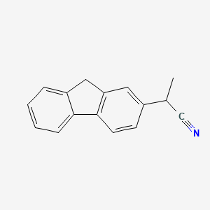 molecular formula C16H13N B8571844 2-(9H-fluoren-2-yl)propanenitrile 