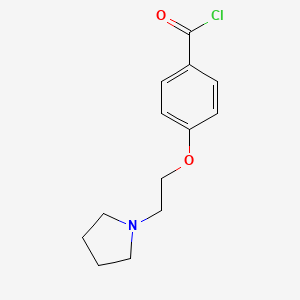 molecular formula C13H16ClNO2 B8571963 4-[2-(1-Pyrrolidinyl)ethoxy]benzoyl chloride CAS No. 63675-91-2