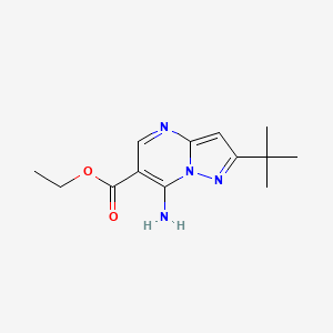 molecular formula C13H18N4O2 B8571994 Ethyl 7-amino-2-tert-butylpyrazolo[1,5-a]pyrimidine-6-carboxylate 