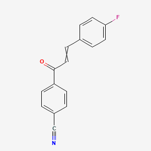 molecular formula C16H10FNO B8572012 Benzonitrile, 4-[3-(4-fluorophenyl)-1-oxo-2-propenyl]- CAS No. 62557-86-2