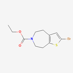 molecular formula C11H14BrNO2S B8572068 Ethyl 2-bromo-4,5,7,8-tetrahydro-6H-thieno[2,3-d]azepine-6-carboxylate CAS No. 873016-41-2