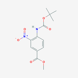 molecular formula C13H16N2O6 B8572197 Methyl 4-((tert-butoxycarbonyl)amino)-3-nitrobenzoate 