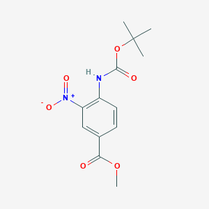 molecular formula C13H16N2O6 B8572197 Methyl 4-[(tert-butoxy)carbonylamino]-3-nitrobenzoate 