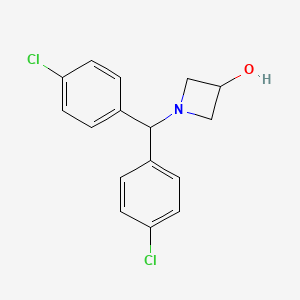 molecular formula C16H15Cl2NO B8572265 1-[Bis(4-chlorophenyl)methyl]azetidin-3-ol 