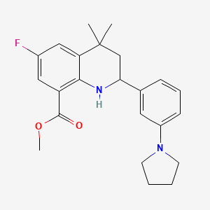 Methyl 6-fluoro-4,4-dimethyl-2-(3-(pyrrolidin-1-yl)phenyl)-1,2,3,4-tetrahydroquinoline-8-carboxylate