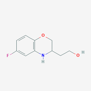 molecular formula C10H12FNO2 B8572312 2-(6-fluoro-3,4-dihydro-2H-1,4-benzoxazin-3-yl)ethan-1-ol 