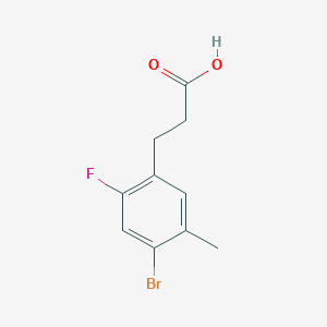 molecular formula C10H10BrFO2 B8572337 3-(4-Bromo-2-fluoro-5-methylphenyl)propanoic acid 