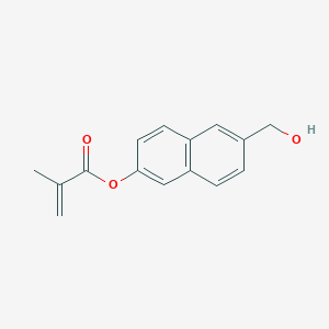 molecular formula C15H14O3 B8572364 2-Propenoic acid, 2-methyl-, 6-(hydroxymethyl)-2-naphthalenyl ester 