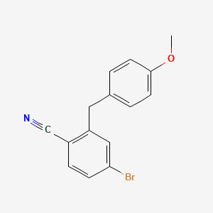 molecular formula C15H12BrNO B8572383 1-Bromo-4-cyano-3-(4-methoxy-benzyl)-benzene 