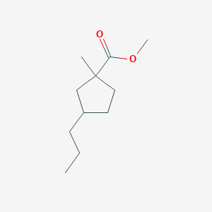 molecular formula C11H20O2 B8572436 Methyl 1-methyl-3-propylcyclopentane-1-carboxylate CAS No. 62517-74-2