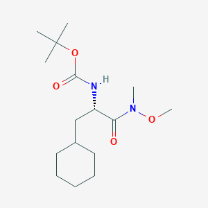 molecular formula C16H30N2O4 B8572617 TERT-BUTYL (1S)-1-(CYCLOHEXYLMETHYL)-2-[METHOXY(METHYL)AMINO]-2-OXOETHYLCARBAMATE 