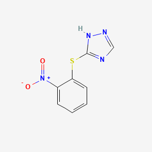 molecular formula C8H6N4O2S B8572751 3-(2-Nitrophenylthio)-1,2,4-triazole 