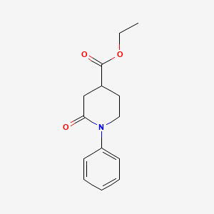 molecular formula C14H17NO3 B8572769 Ethyl 2-oxo-1-phenylpiperidine-4-carboxylate 