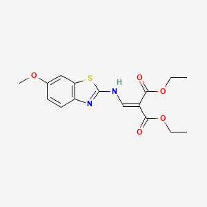 molecular formula C16H18N2O5S B8572778 Diethyl N-(6-methoxybenzthiazol-2-yl)-aminomethylenemalonate 