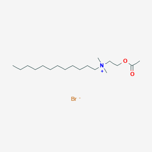 molecular formula C18H38BrNO2 B8572787 N-[2-(Acetyloxy)ethyl]-N,N-dimethyldodecan-1-aminium bromide CAS No. 112453-50-6