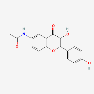 molecular formula C17H13NO5 B8572843 N-[3-hydroxy-2-(4-hydroxyphenyl)-4-oxochromen-6-yl]acetamide 