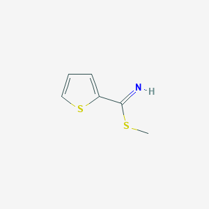 molecular formula C6H7NS2 B8572889 Methyl thiophene-2-carbimidothioate 