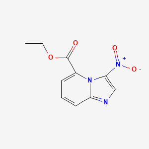 molecular formula C10H9N3O4 B8573207 ethyl 3-nitroimidazo[1,2-a]pyridine-5-carboxylate 