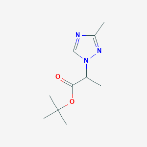 molecular formula C10H17N3O2 B8573531 tert-butyl 2-(3-methyl-1,2,4-triazol-1-yl)propanoate 
