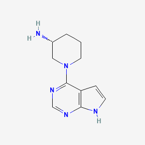 molecular formula C11H15N5 B8573550 (3R)-1-(7H-pyrrolo[2,3-d]pyrimidin-4-yl)piperidin-3-amine 